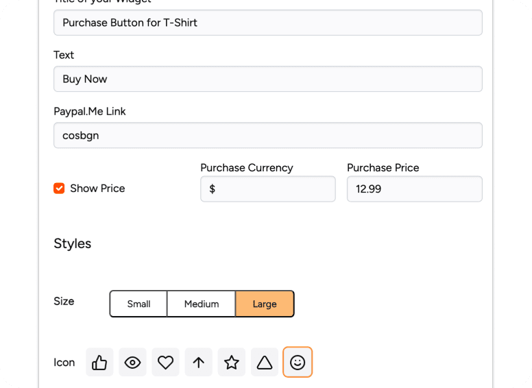 design PayPal button